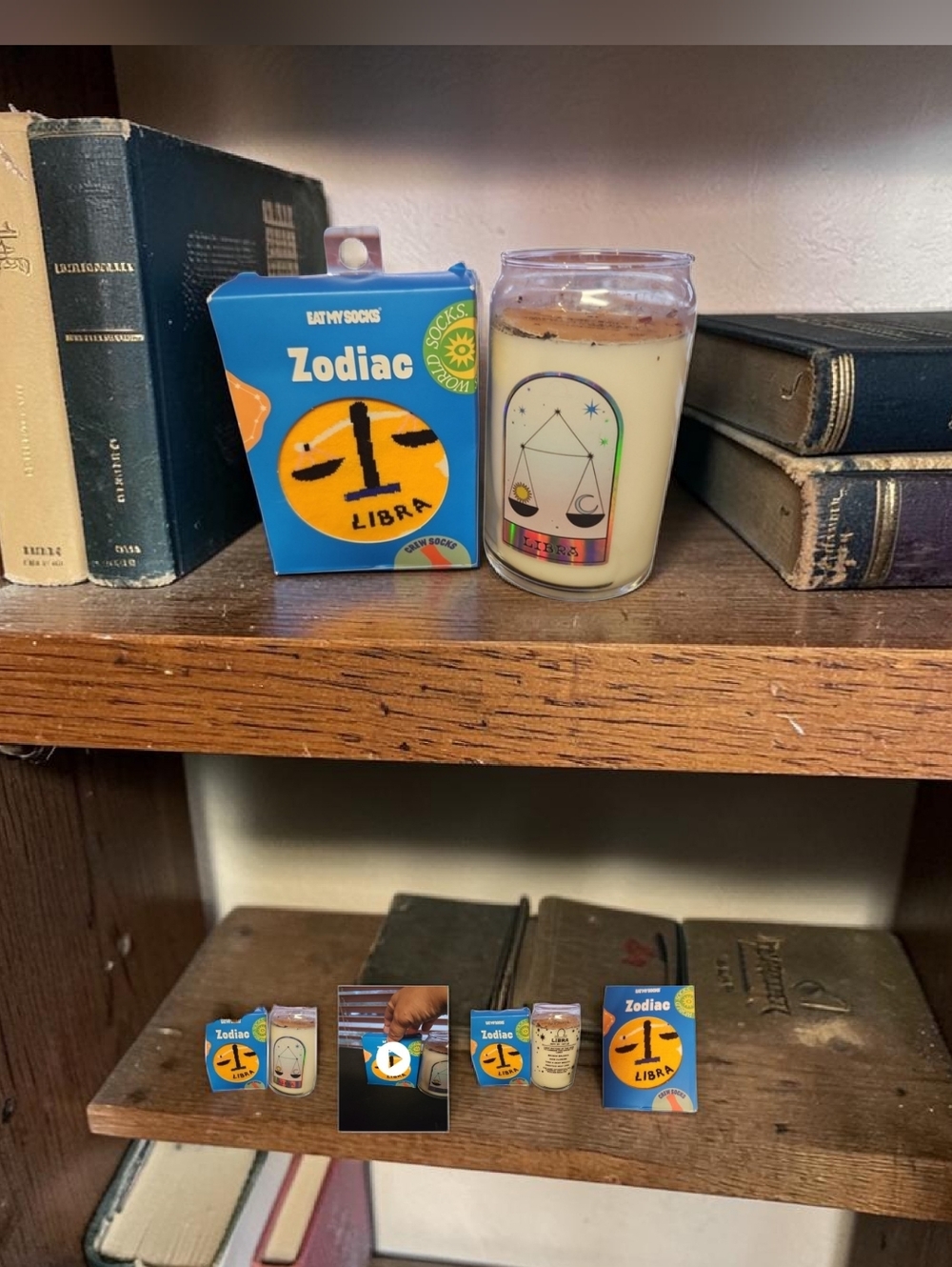 Libra Zodiac Socks and Candle Set